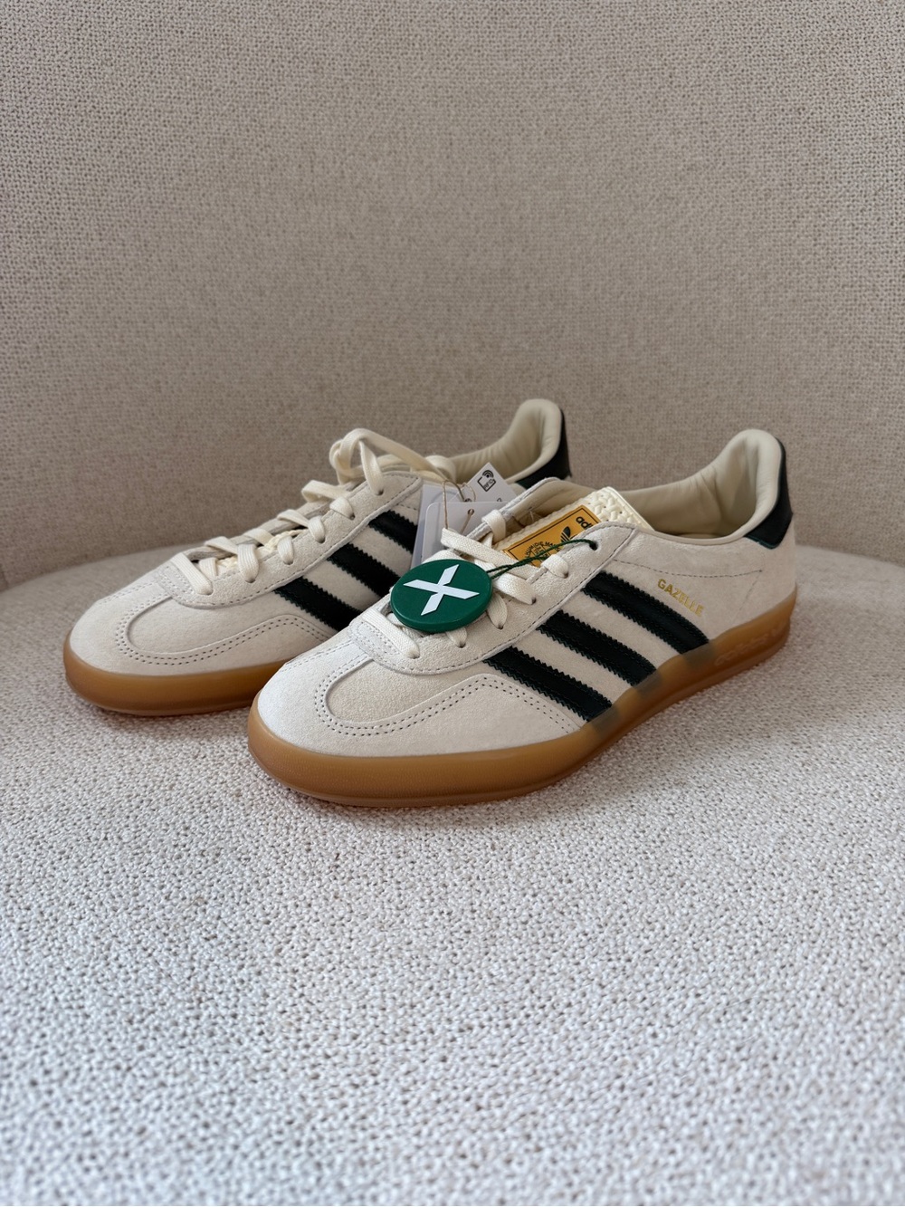Adidas Gazelle Indoor Sneakers - Cream White / Collegiate Green